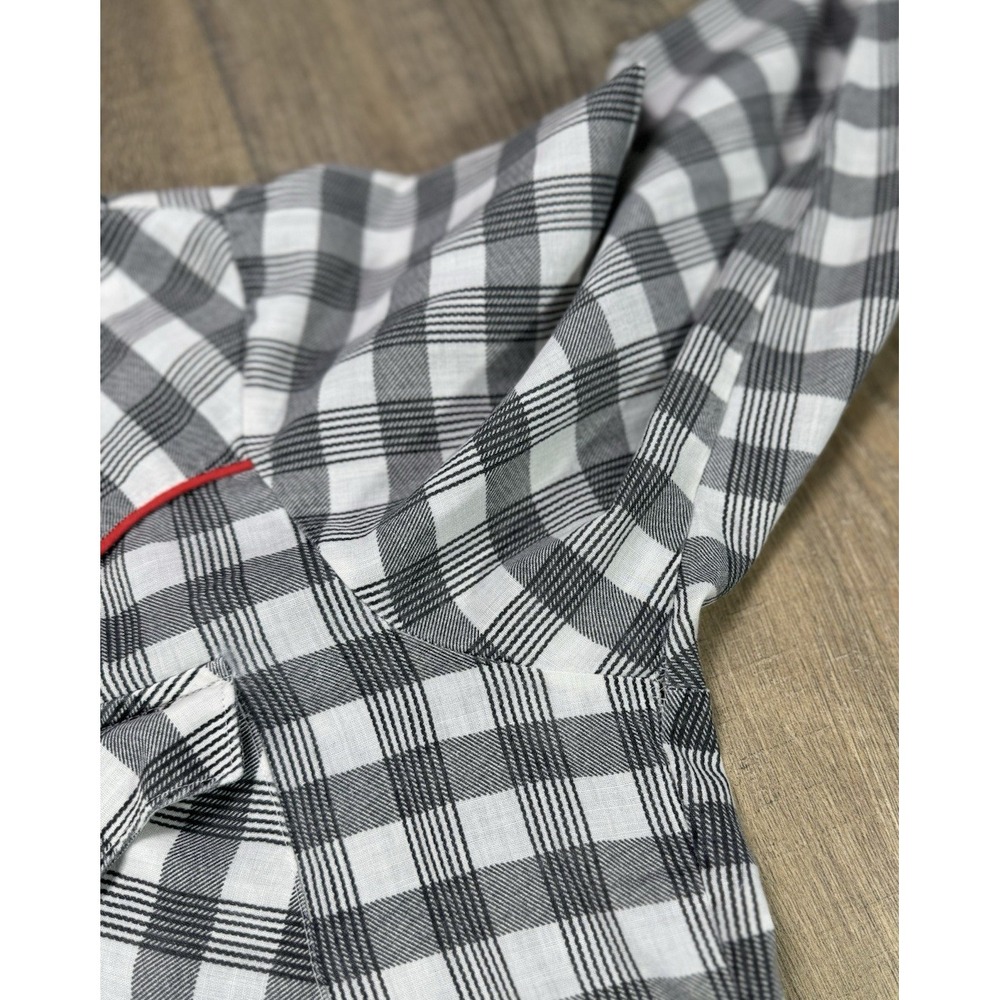 Vintage 1970s Circle T Red Piping Pearl Snap Plaid Western Shirt Mens L - Picture 9 of 12